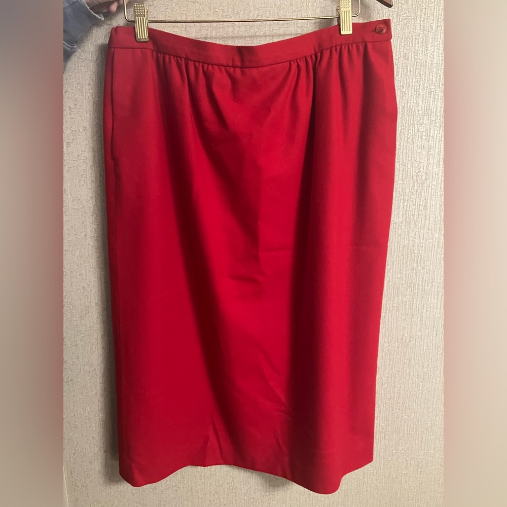 Vintage Pendleton Red Pencil Skirt 100% Virgin Wool USA Made Plus Size 16
